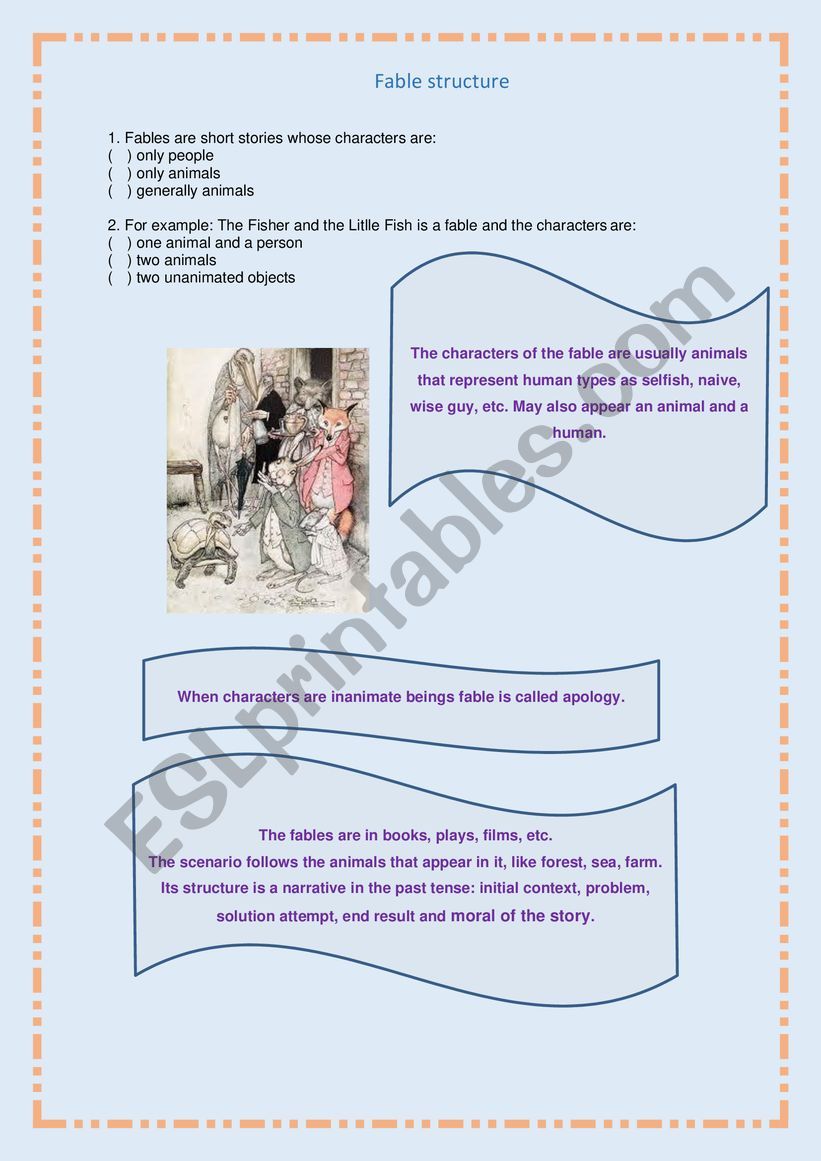 Fable Structure worksheet