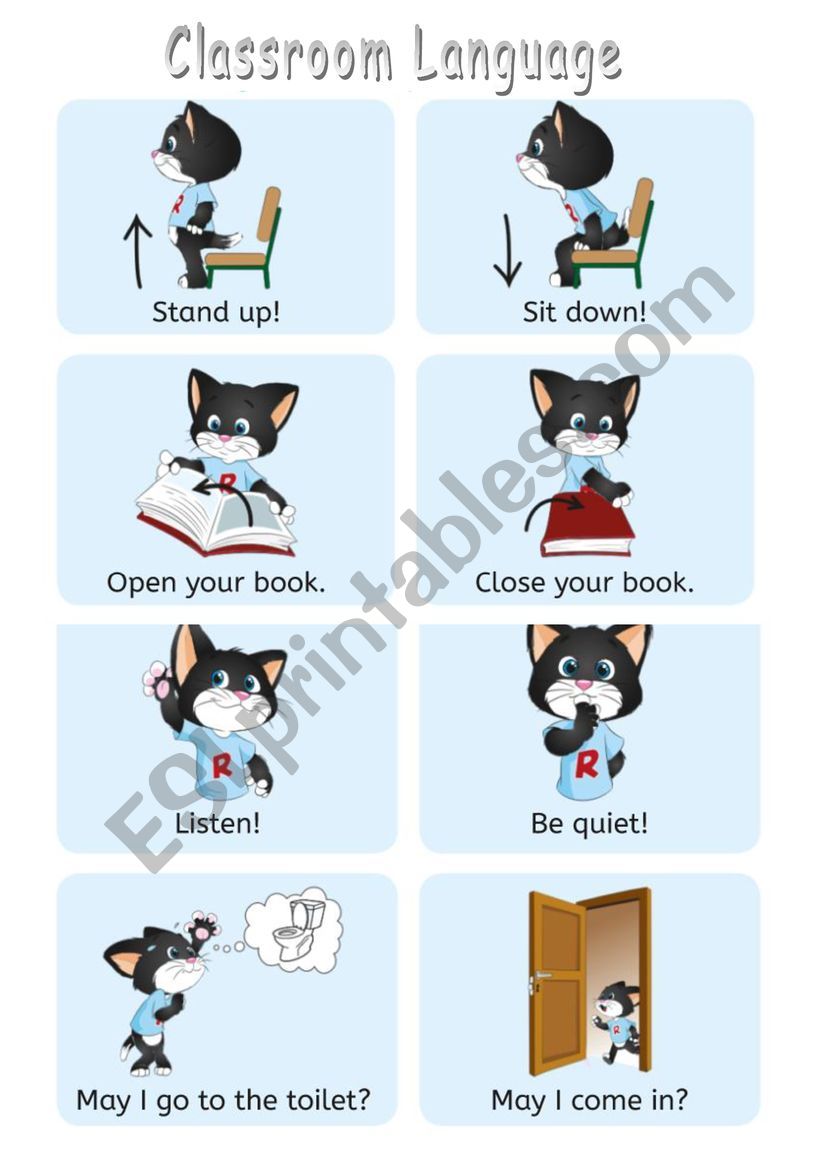 Classroom language worksheet