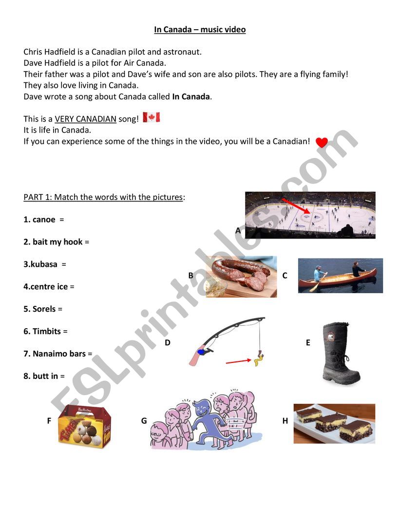 In Canada worksheet