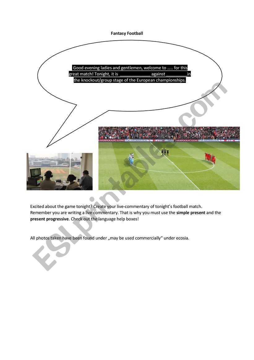 Fantasy Football - Creative writing