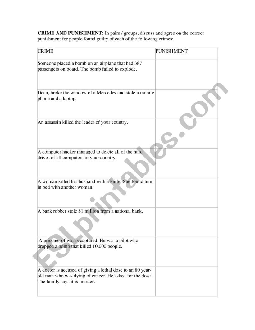 You be the judge worksheet