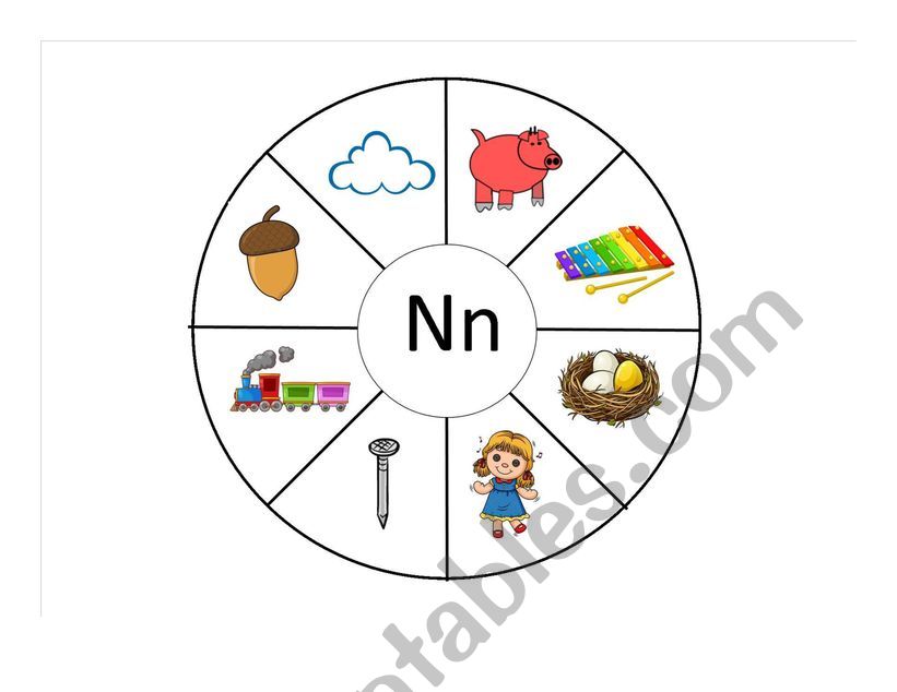 Letter Game A-Z - Letter N worksheet