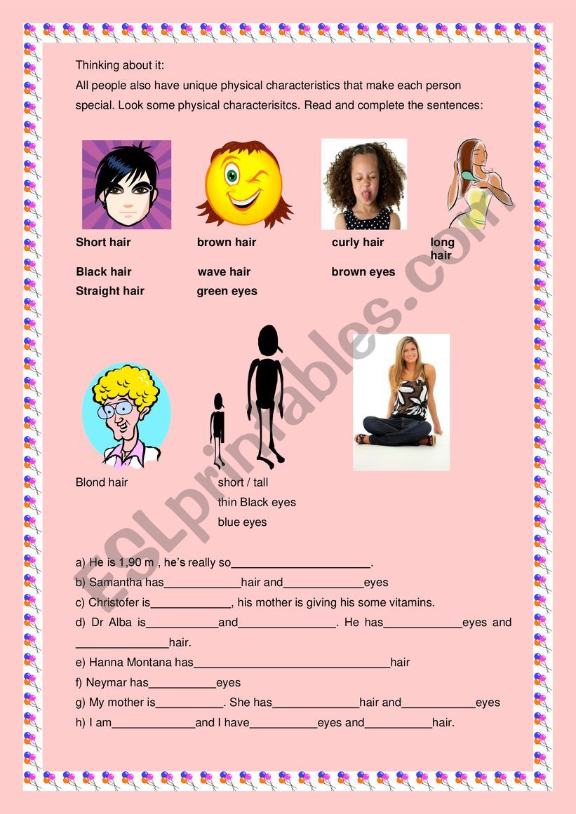 Describing People worksheet