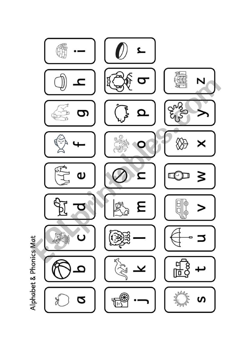 Alphabet and Phonics Sound Mat or Chart (based on Phonics Song 2 (Original Version) language)