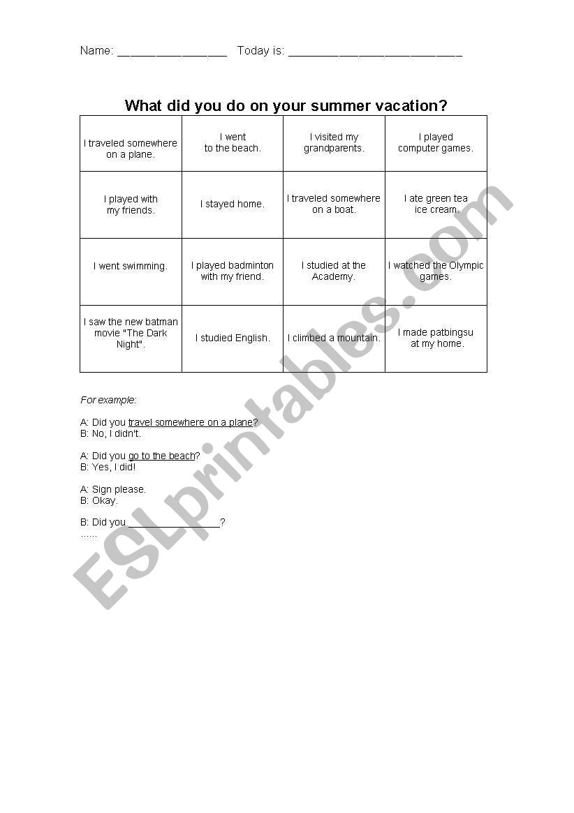 first day of school activity worksheet