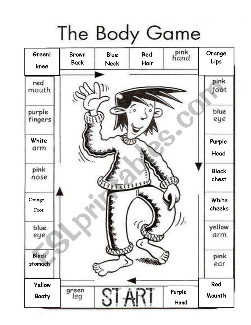 Body game worksheet