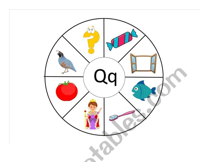 Letter Game A-Z - Letter Q worksheet