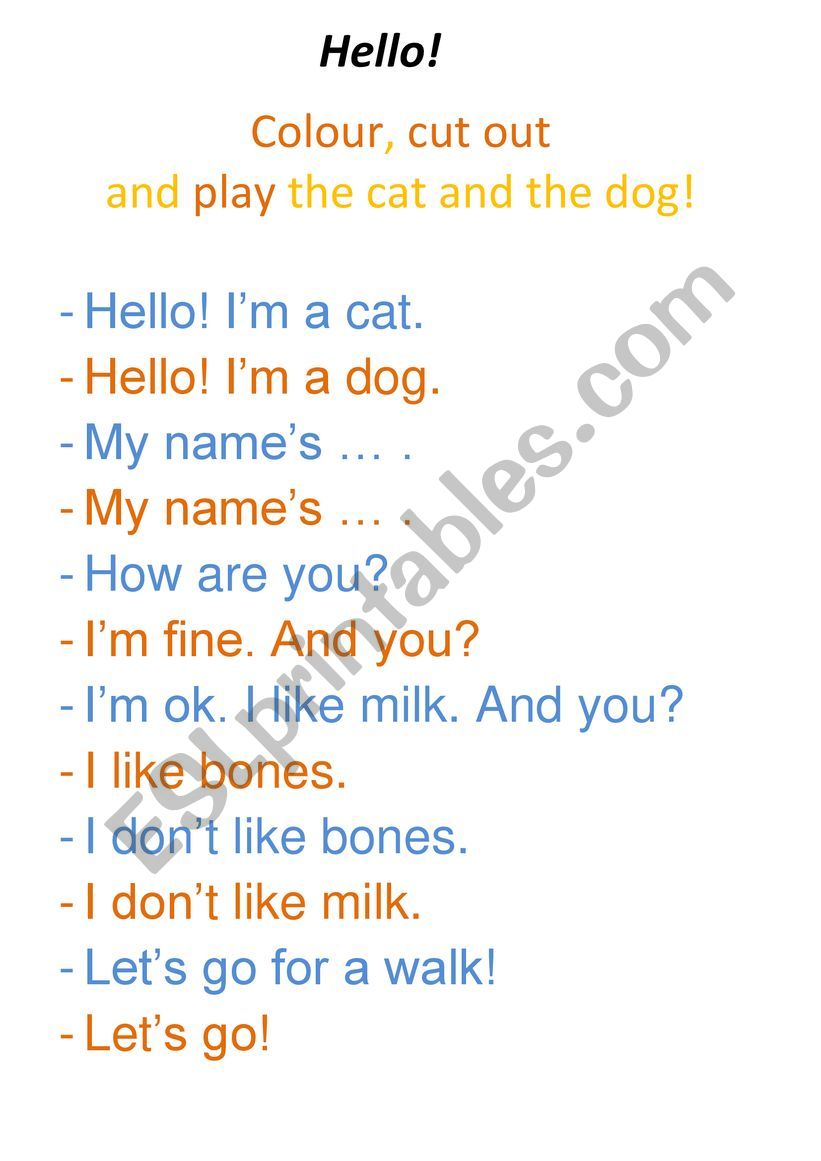 Colour, cut out and play worksheet