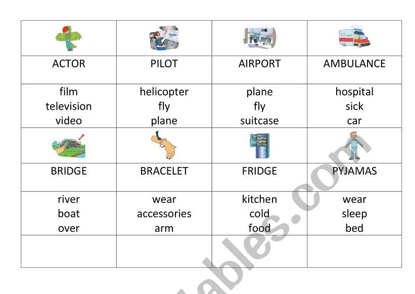 Taboo for MOVERS  worksheet