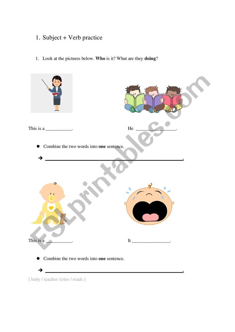 Subject Verb Practice ESL Worksheet By Echapcj