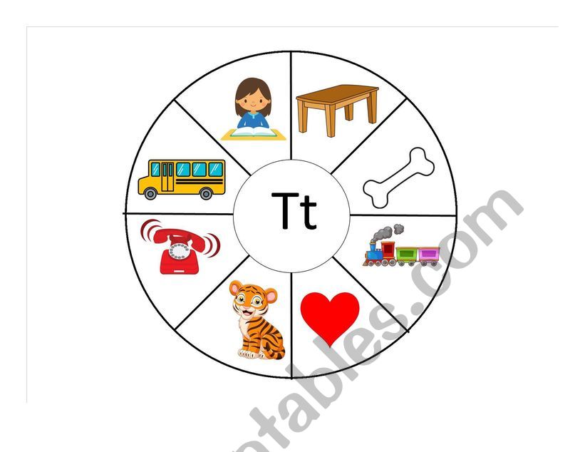 Letter Game A-Z - Letter T worksheet