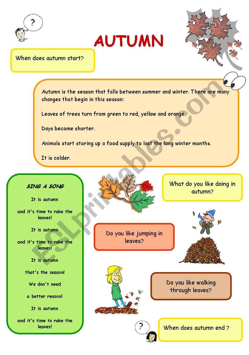 AUTUMN worksheet