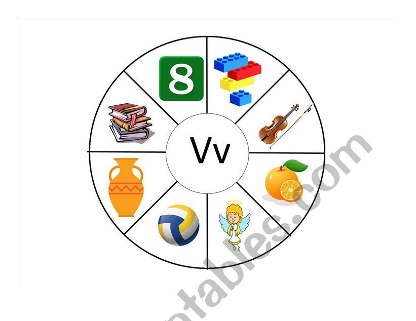 Letter Game A-Z - Letter V worksheet