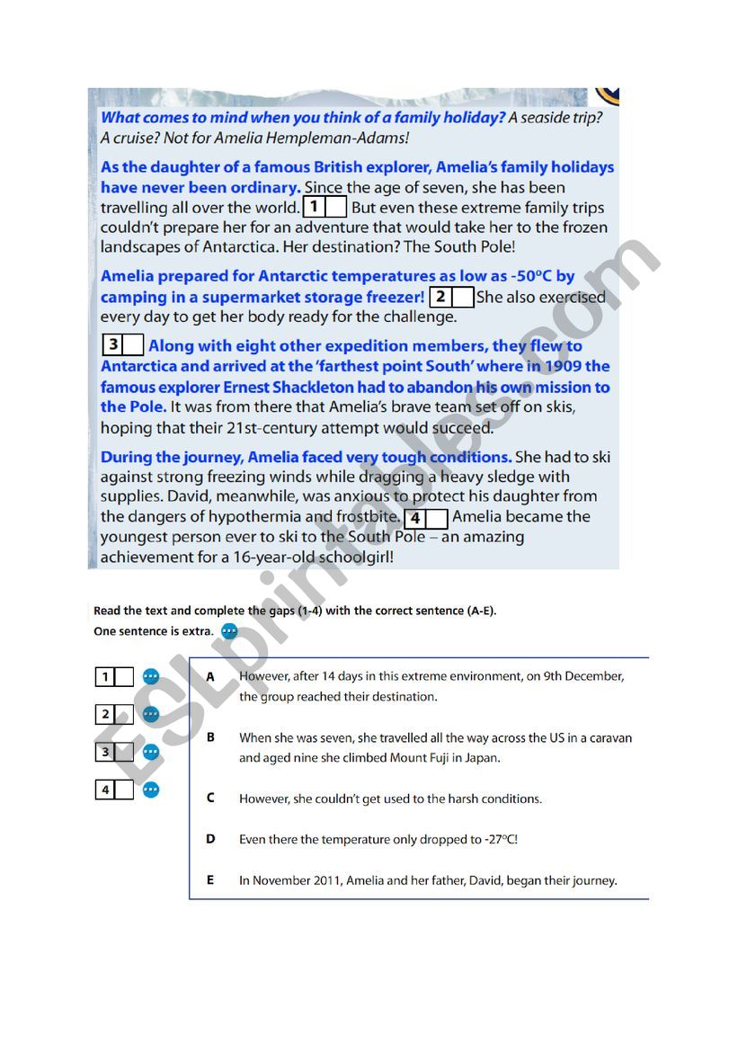 reading worksheet