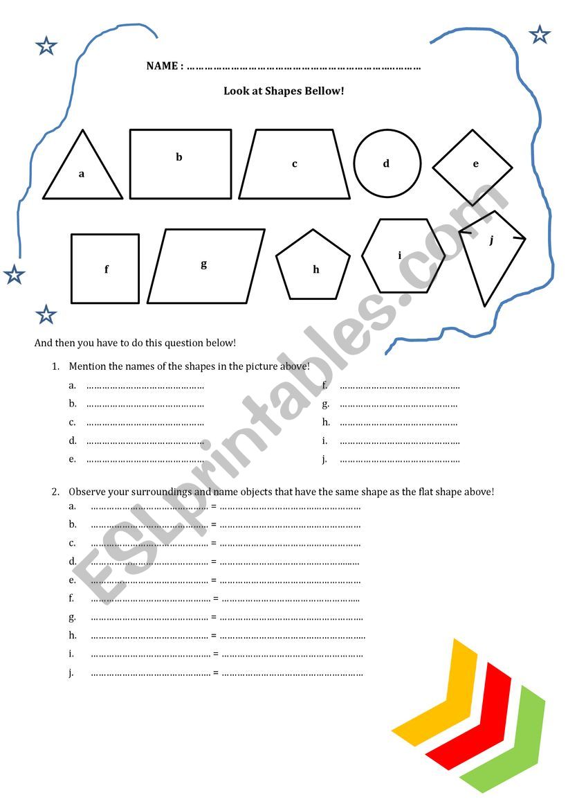 Shapes worksheet