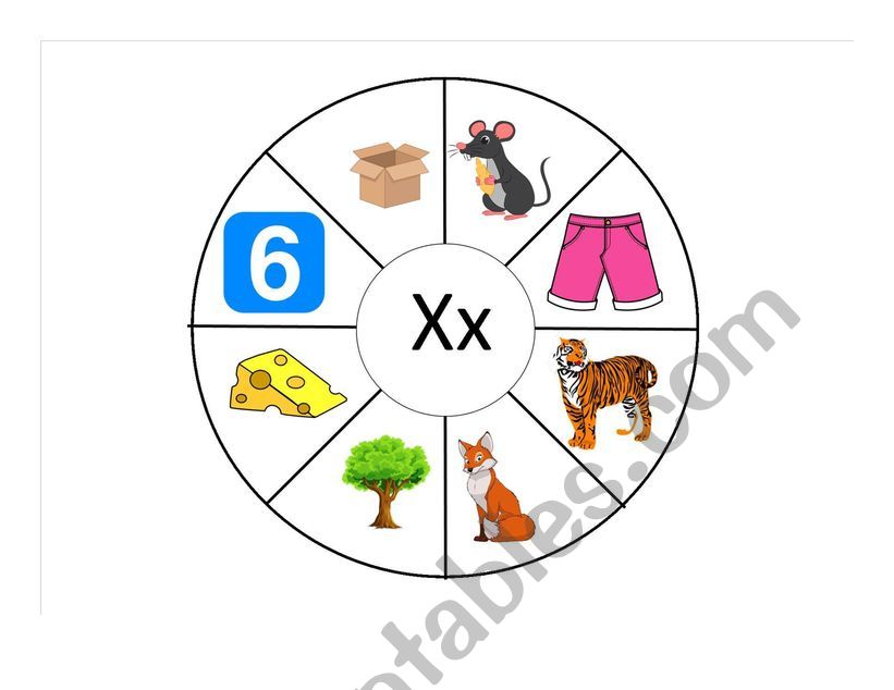 Letter Game A-Z - Letter X - ESL worksheet by maryanagork