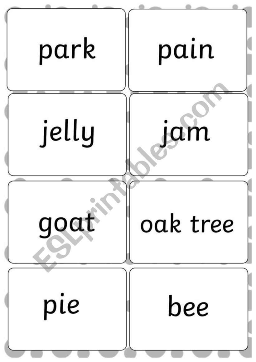 jolly phonics songs matching cards words esl worksheet by riso