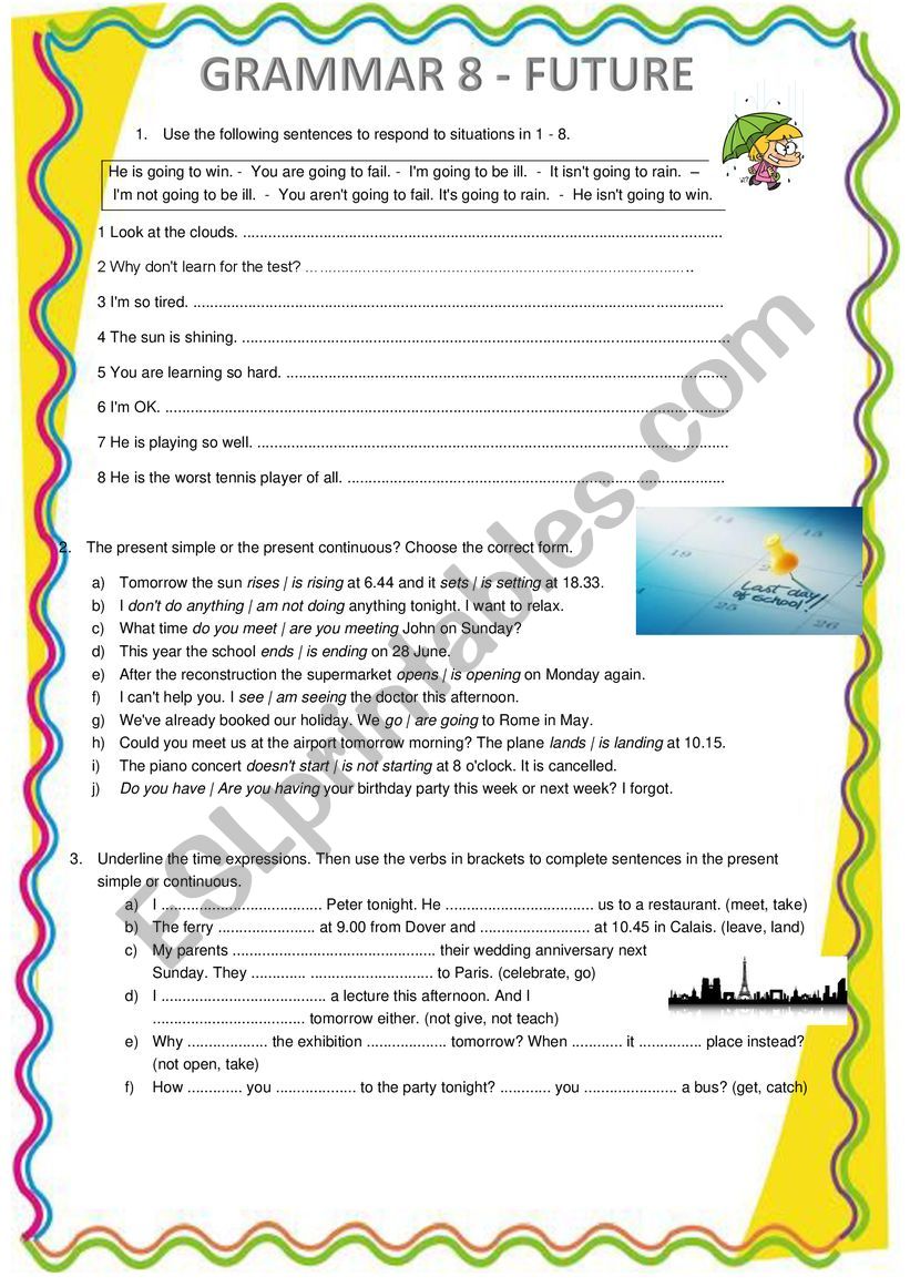 future worksheet