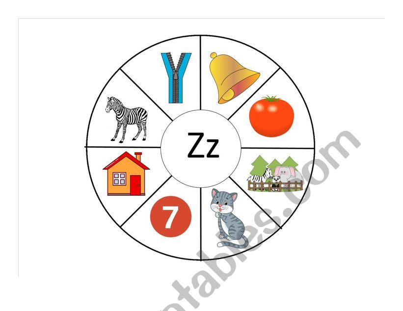 Letter Game A-Z - Letter Z worksheet