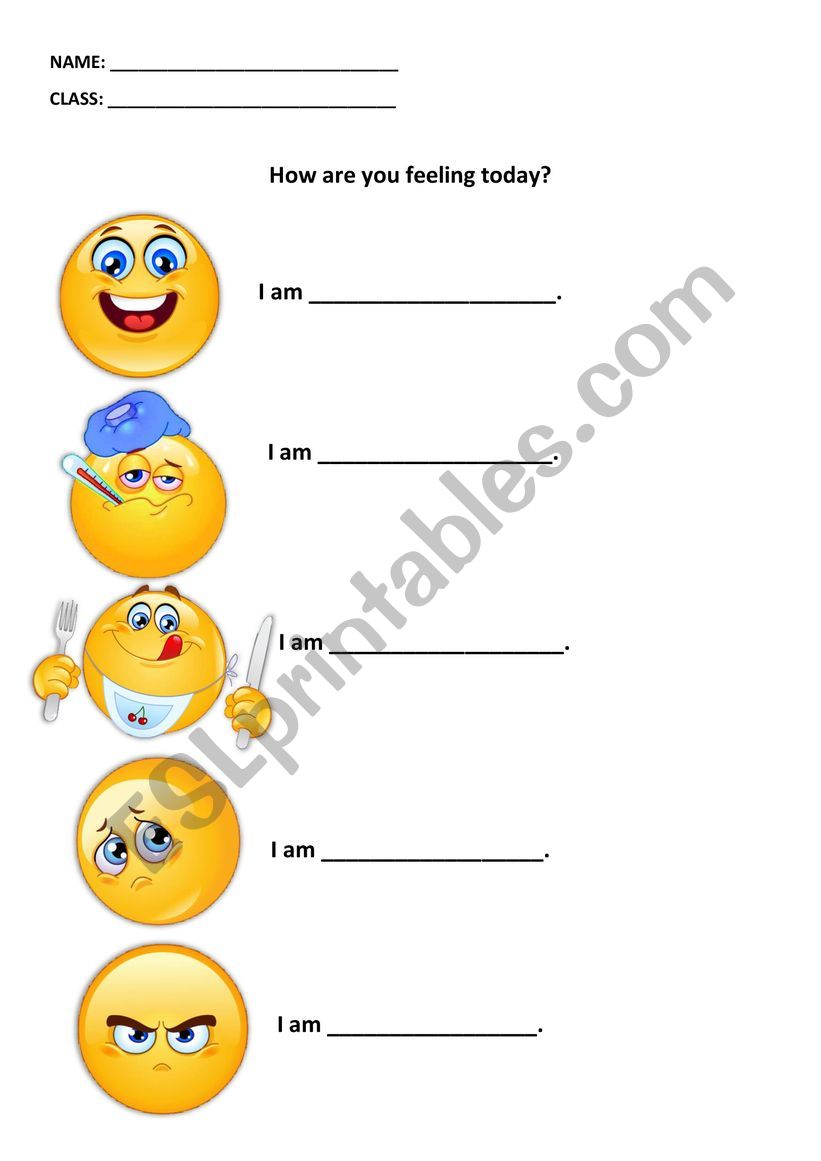 Feelings worksheet