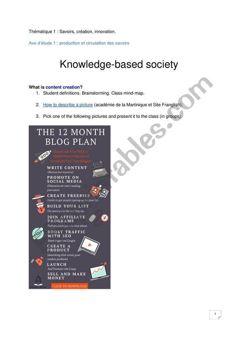 Knowledge-based society lesson plan (task-based project, including podcasting and analysis of the Snowden issue)