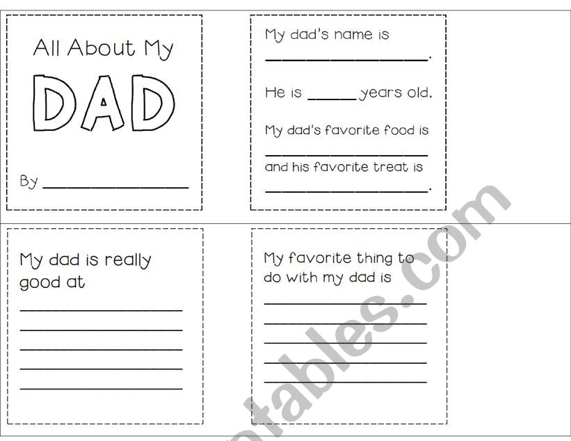 FATHER�S DAY BOOKLET worksheet