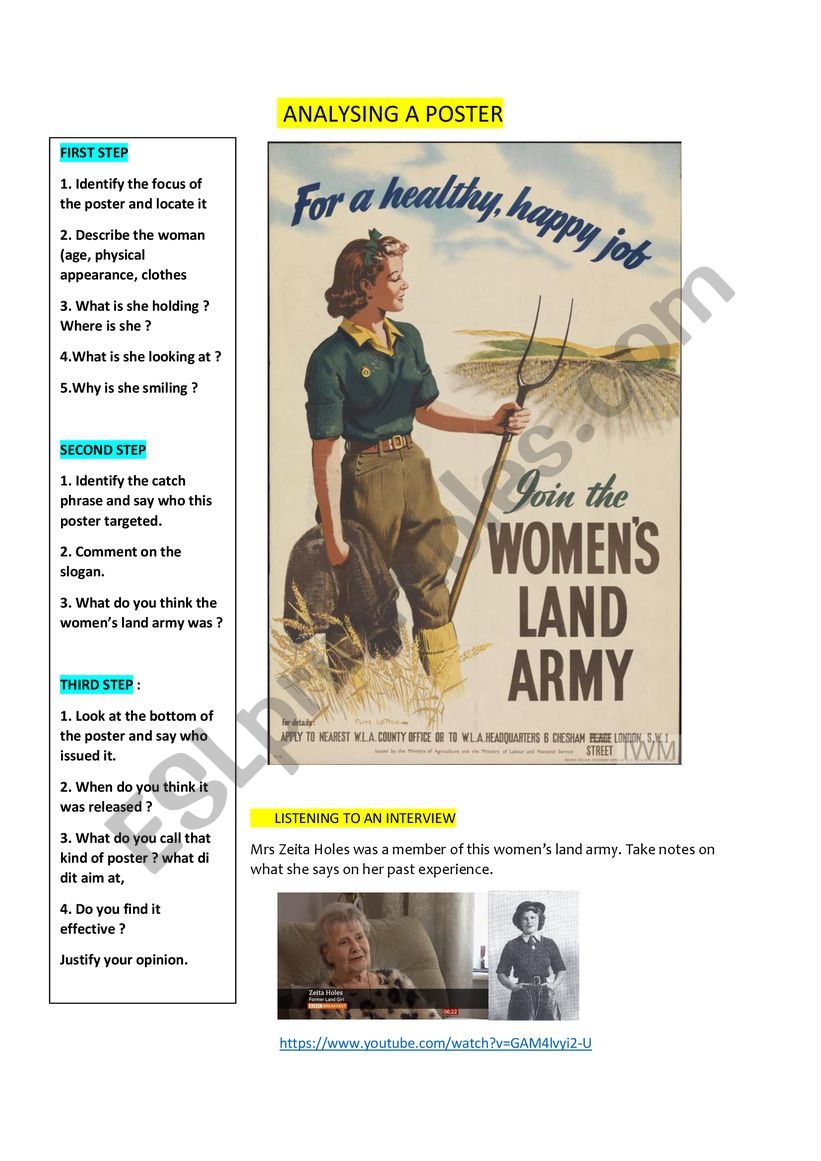 Propaganda poster for women�s land army during ww2