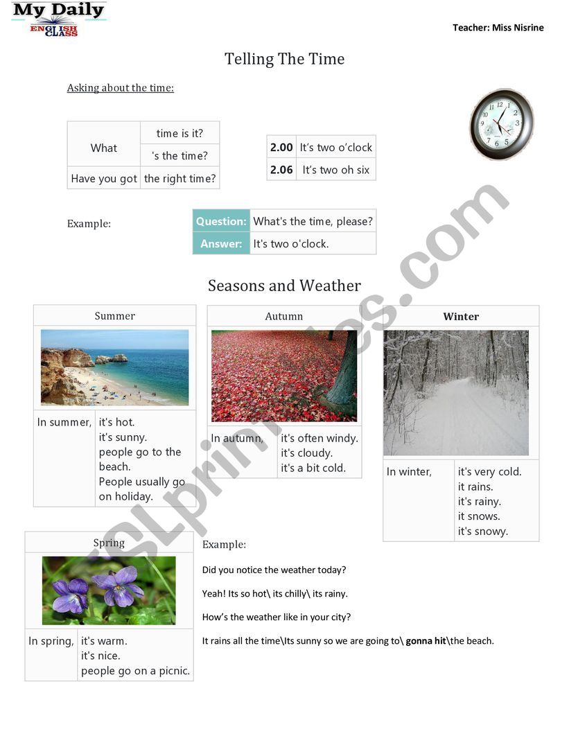 weather  worksheet