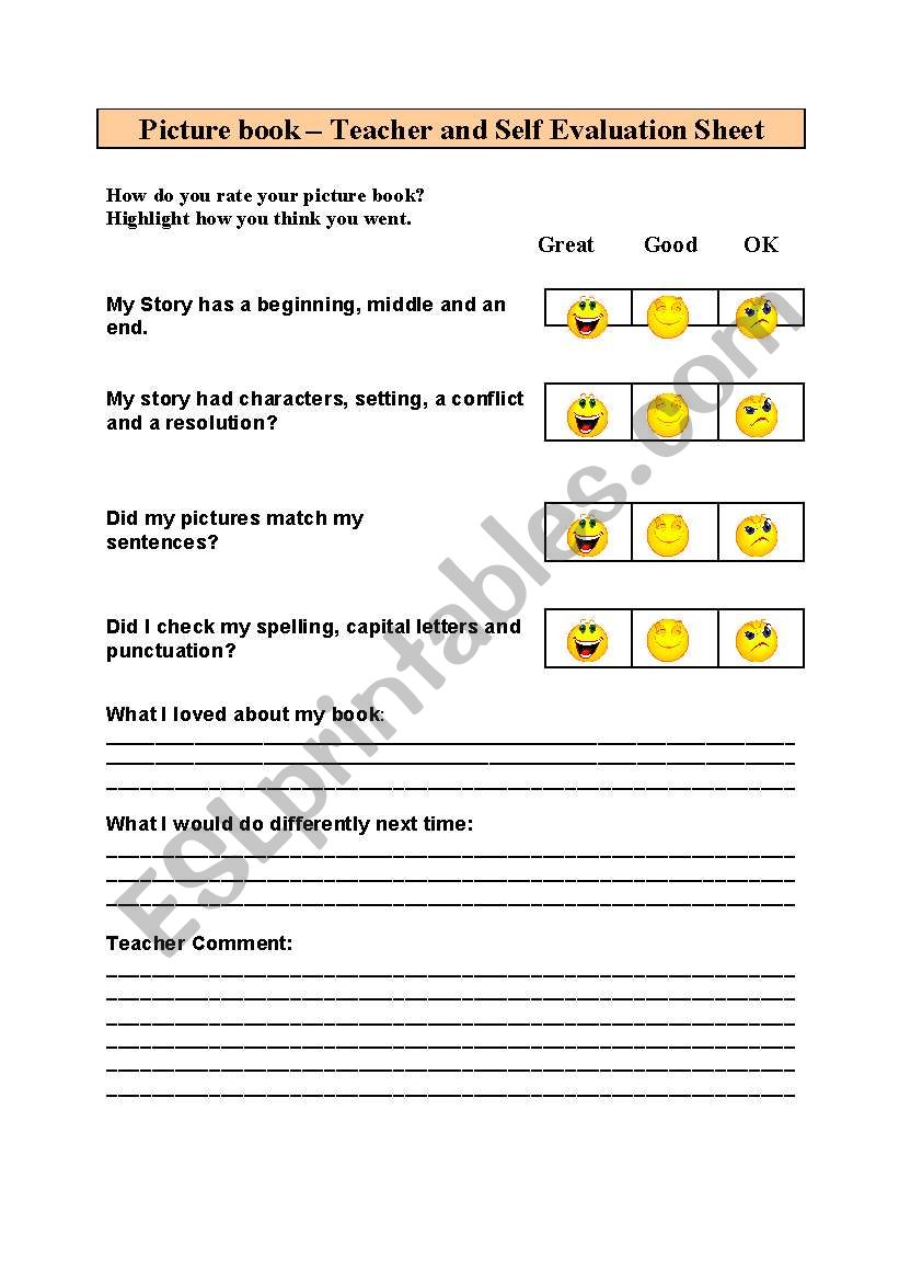 picturebook evaluation worksheet