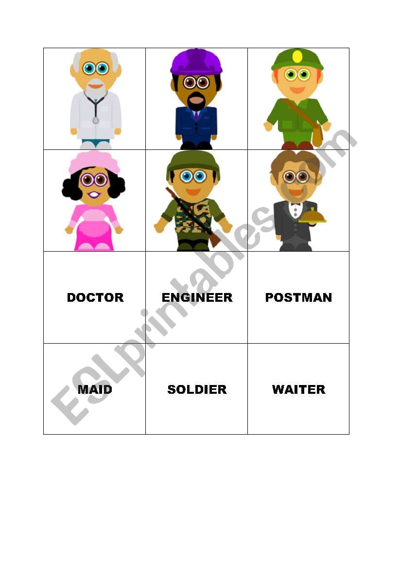 JOBS - MEMORY GAME  worksheet