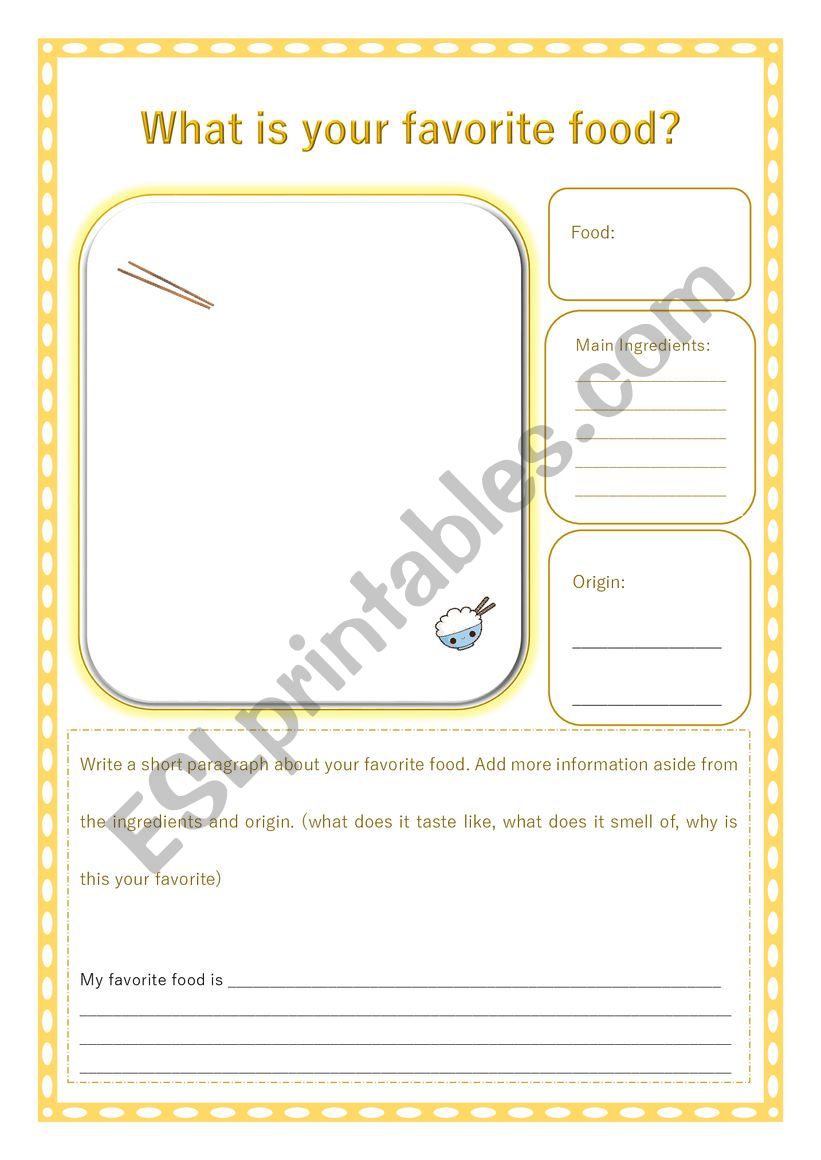 what�s your favorite food worksheet