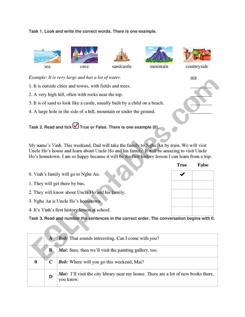 holiday worksheet
