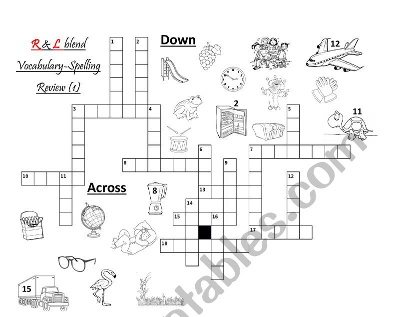 R and L blend puzzle worksheet