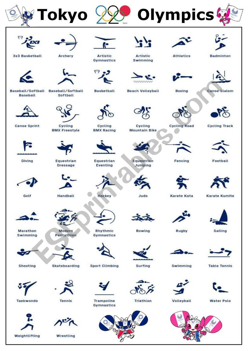 Tokyo Olympics worksheet