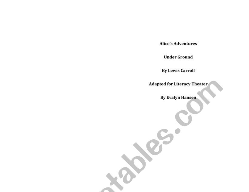 Alice�s Adventures Underground