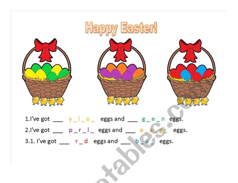 Easter eggs worksheet worksheet