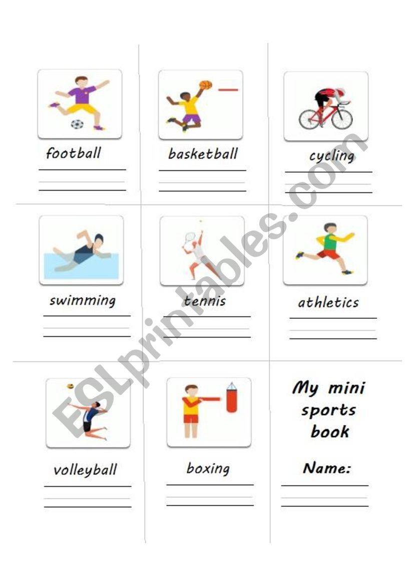 My mini sports book worksheet