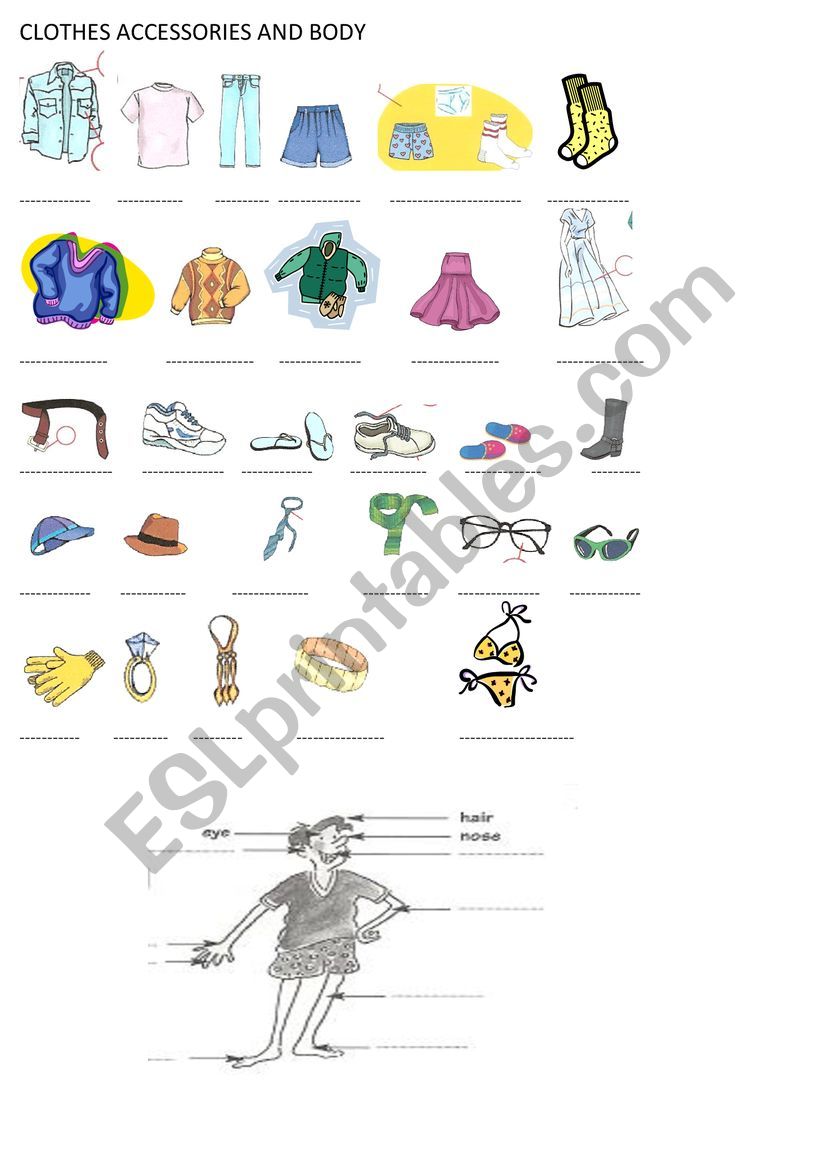 clothes  worksheet