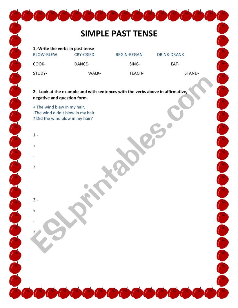 SIMPLE PAST TENSE worksheet