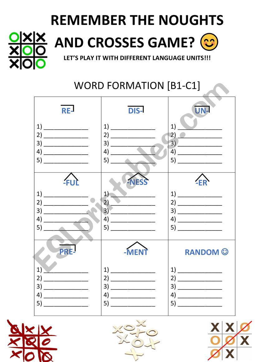 NOUGHTS & CROSSES LANGUAGE GAME