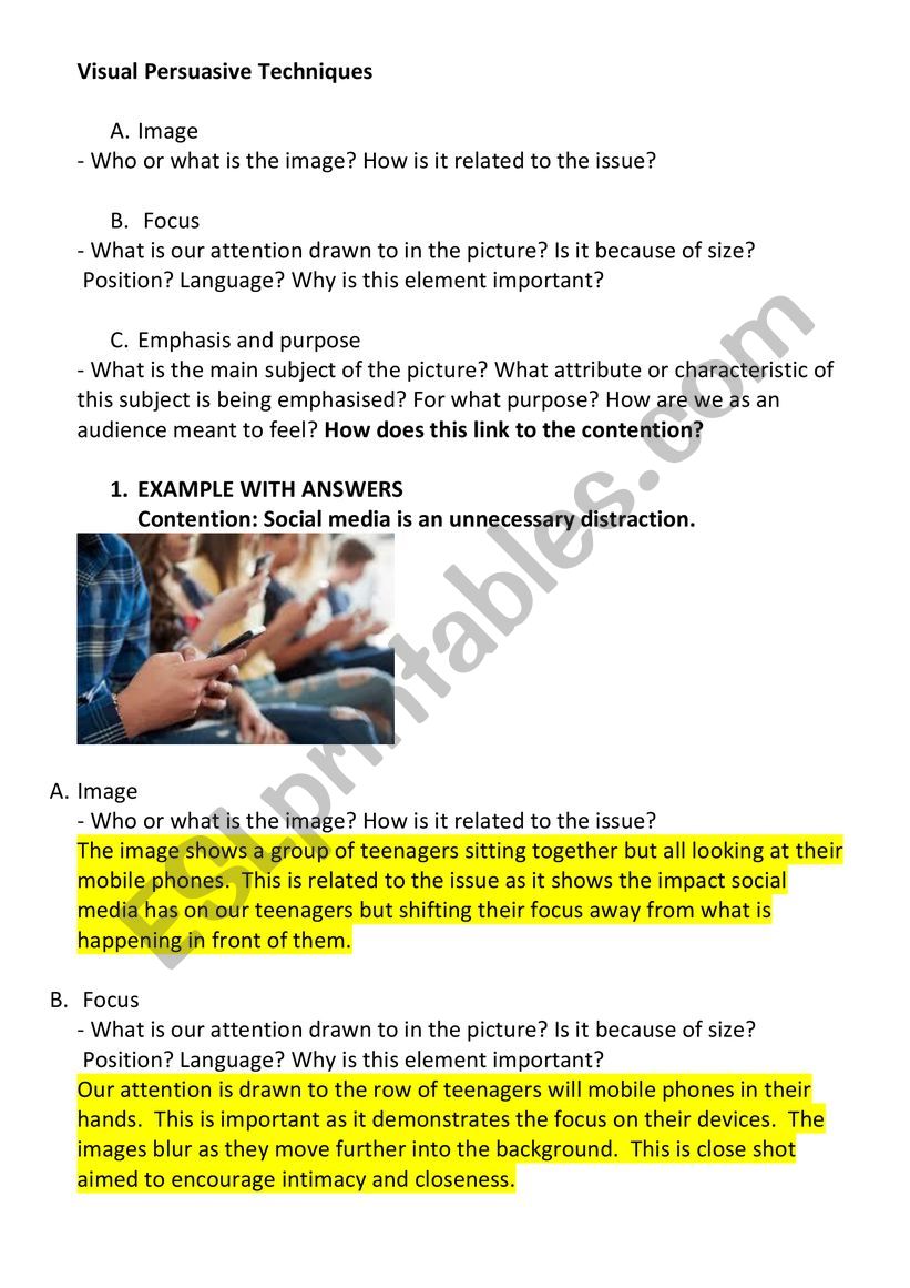 Analysing Visual Persuasive Techniques