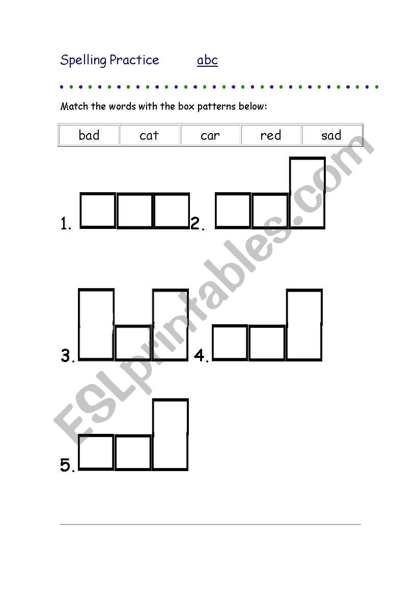 spelling worksheet