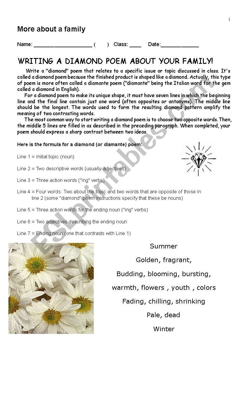 writing a poem worksheet