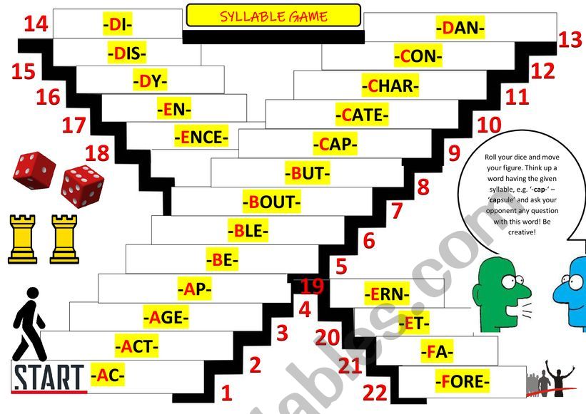 SYLLABLE-QUESTION GAME worksheet