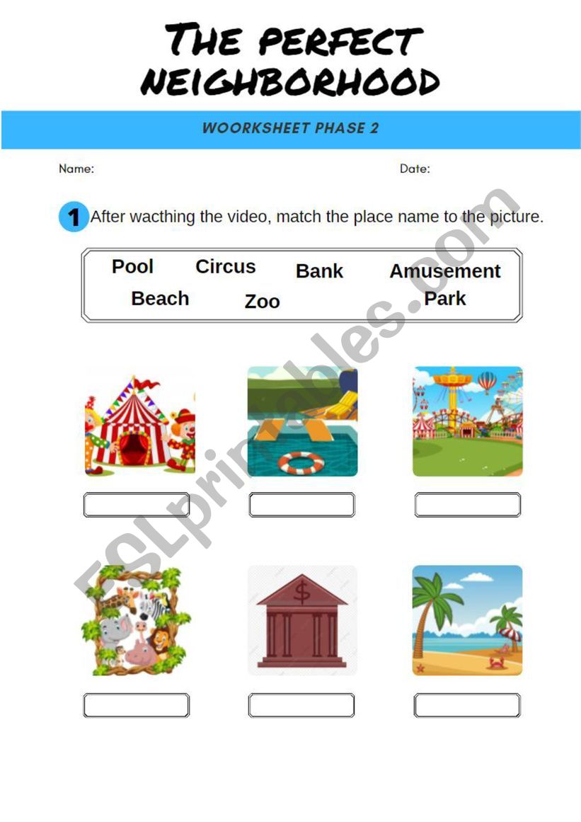 Neighbourhood worksheet