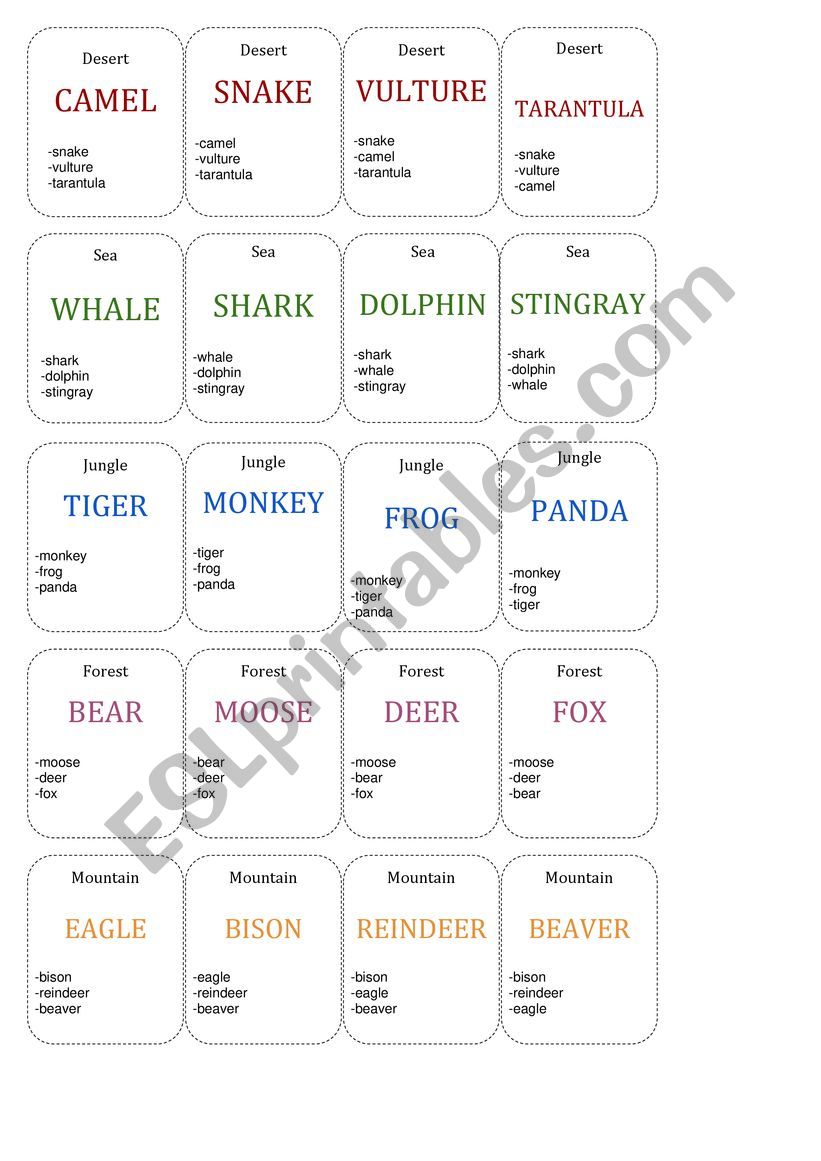 Animal Happy Family worksheet