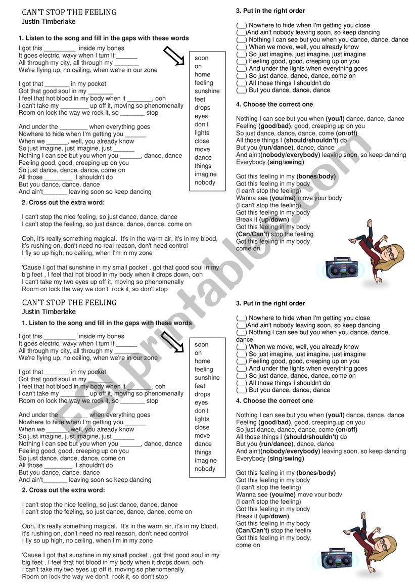 Song worksheet 