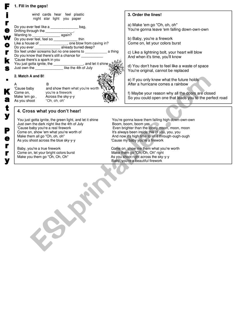 Song worksheet 