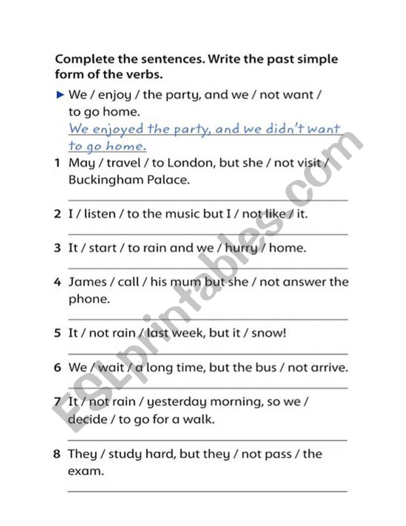 Past simple irregular verbs worksheet