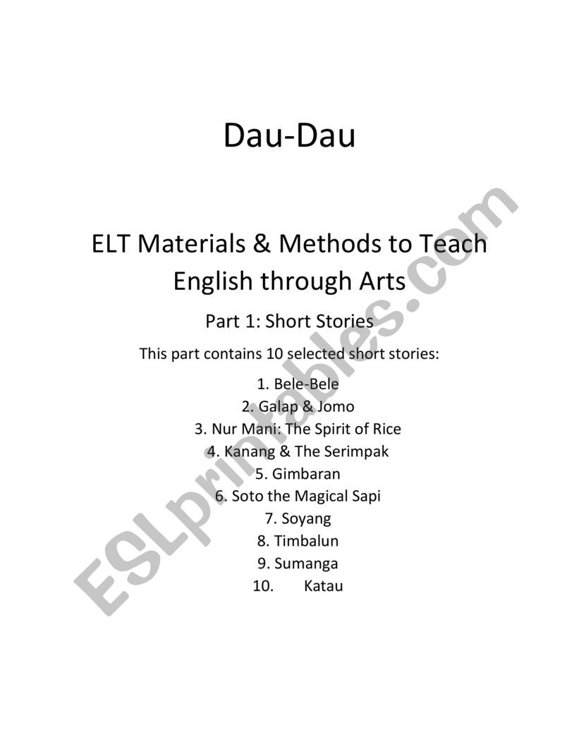 Dau Dau: Teaching English Through Ethnic Tales & Arts